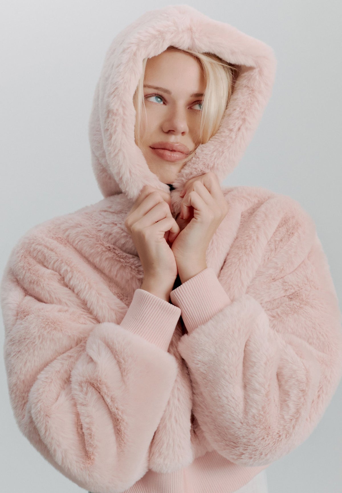 PINK TEDDY ZIP HOODIE